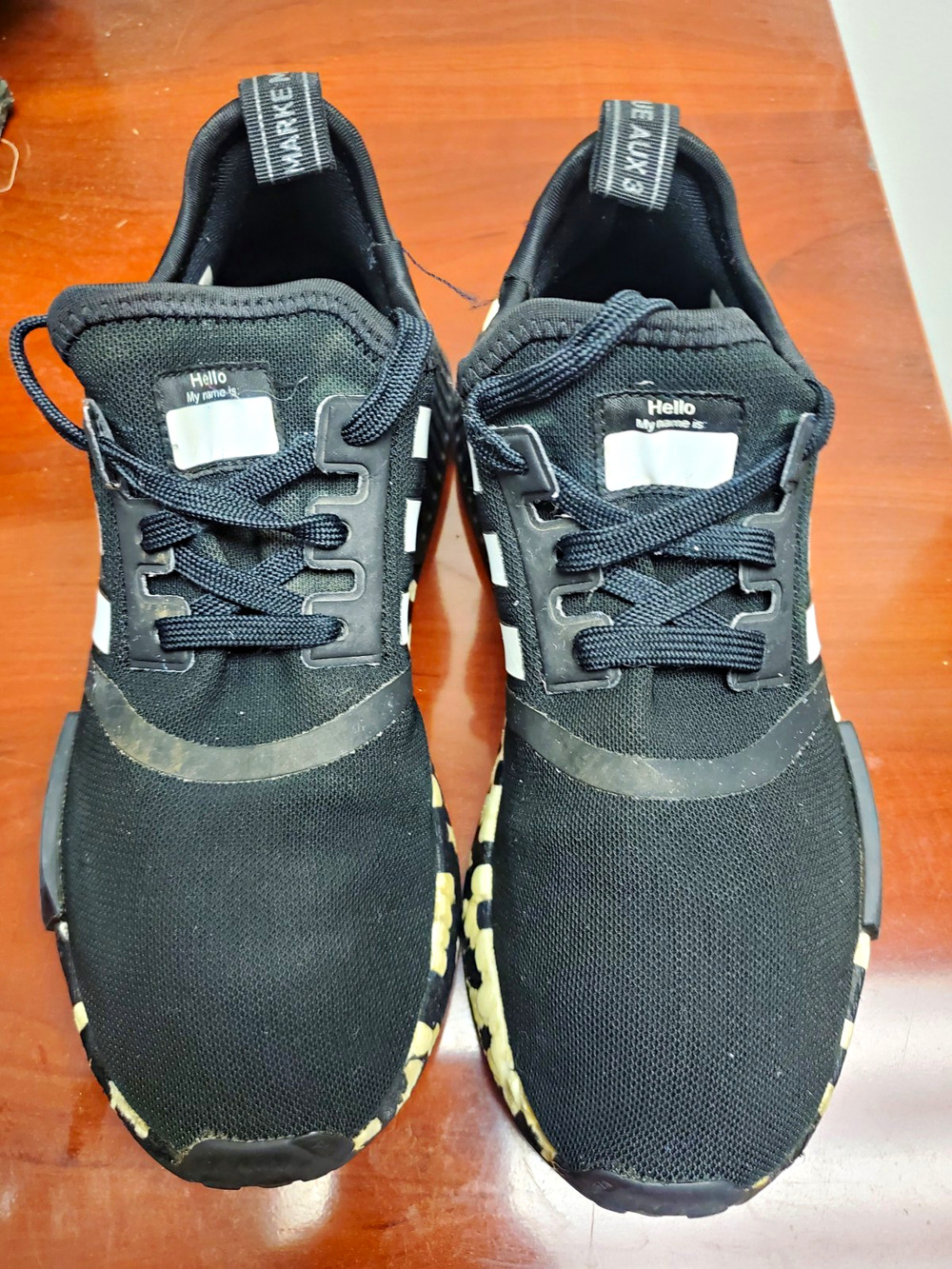 Size 5.5 adidas Low Top Athletic Sneakers Black/White 3-Stripes Camo Midsole